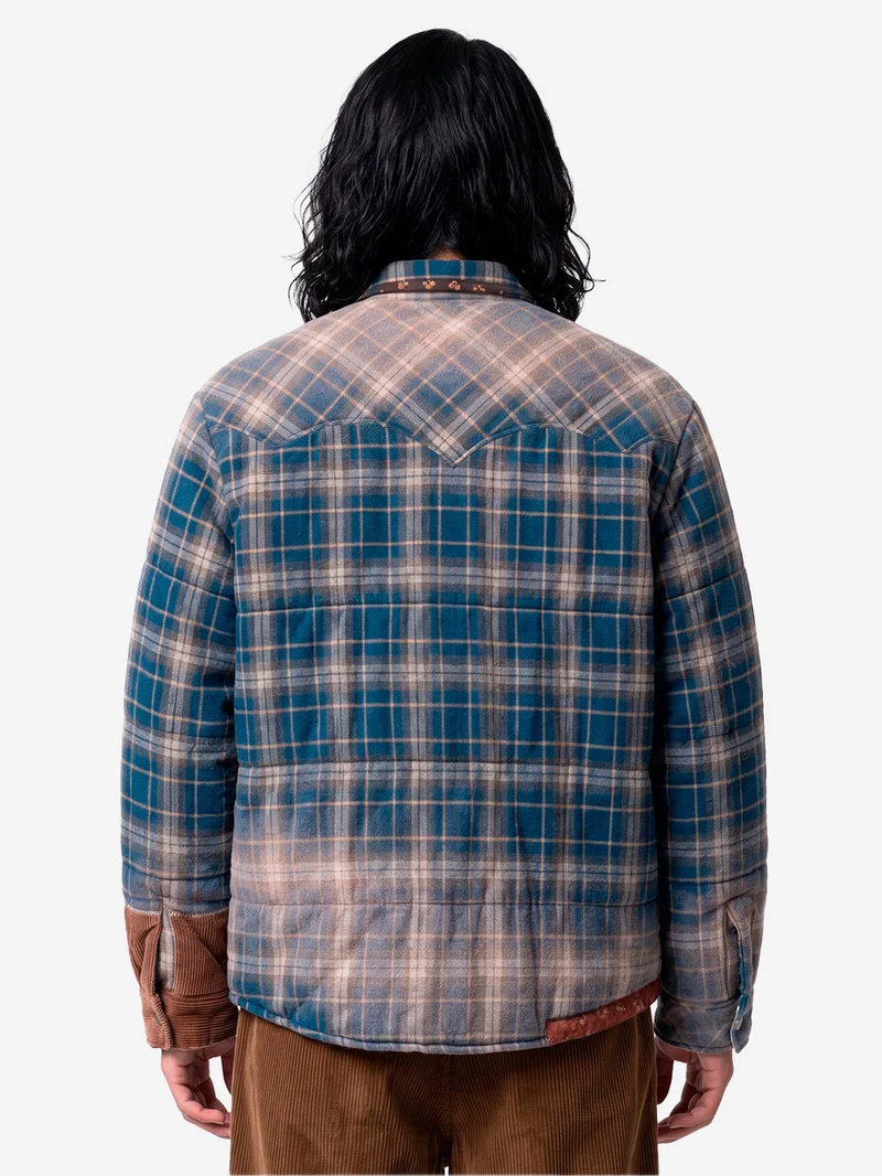 Giacca Puffer blu Vintage-Effect Checked