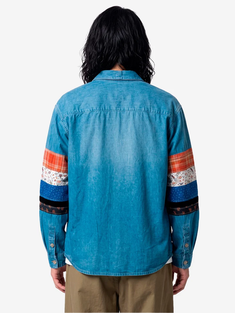 Overshirt 'Noragi' in denim con Patchwork