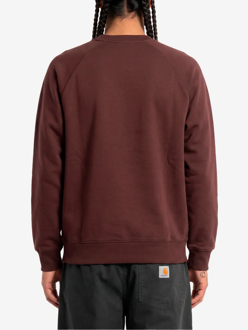 Felpa girocollo bordeaux 'Chase Sweat' con logo ricamato