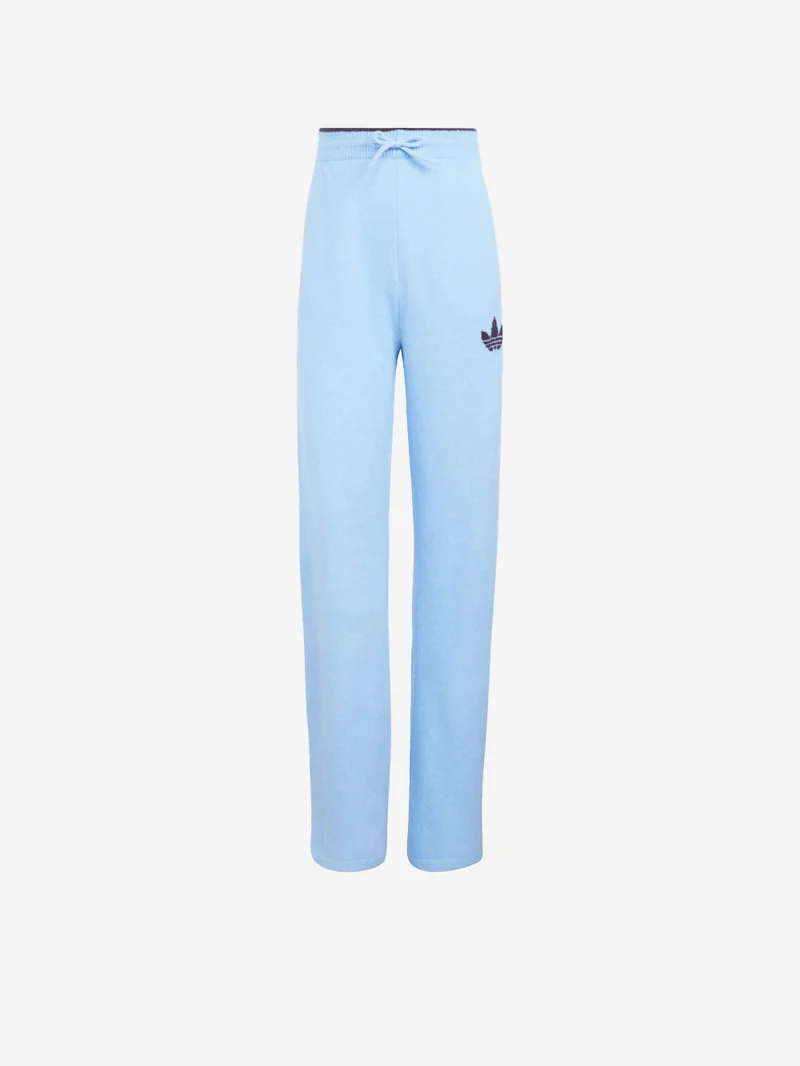 Pantaloni ESS Knit celesti con bordature a contrasto