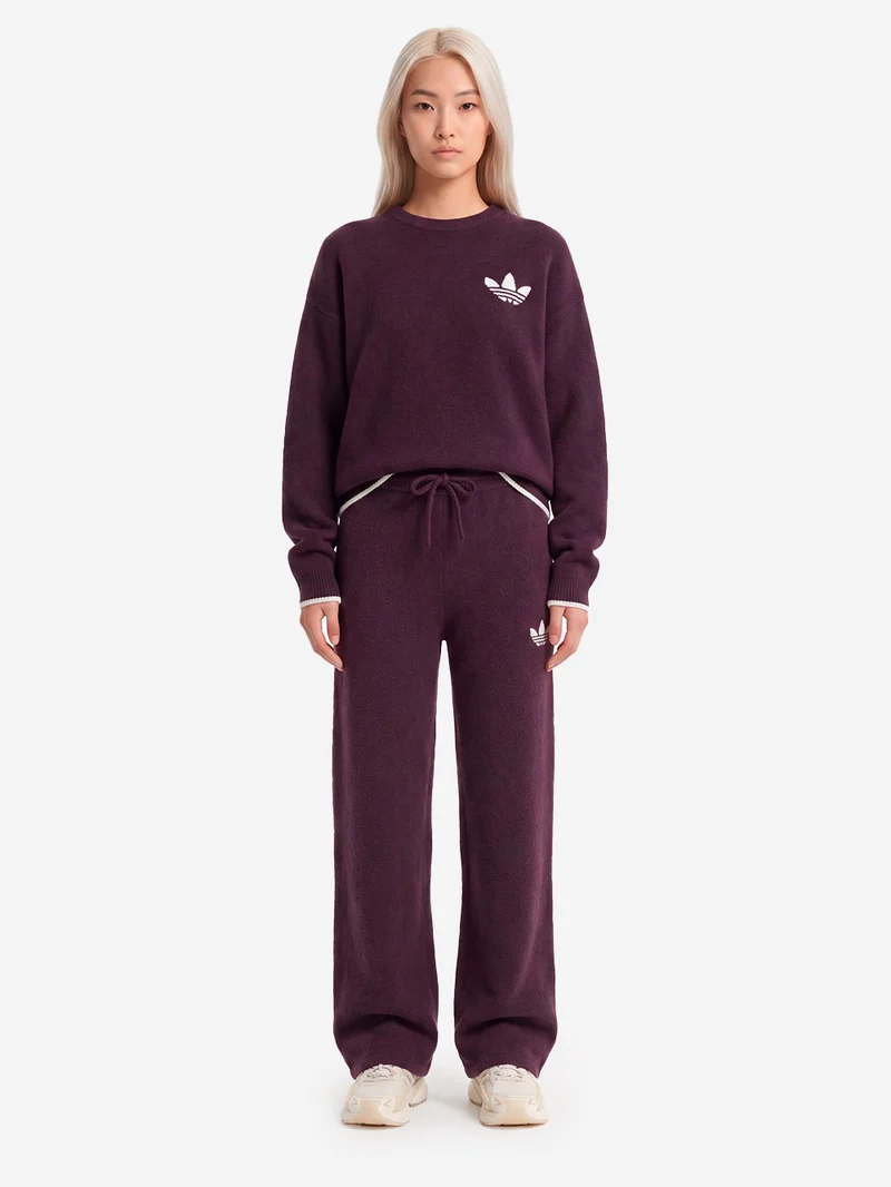 Pantaloni ESS Knit bordeaux con bordature a contrasto