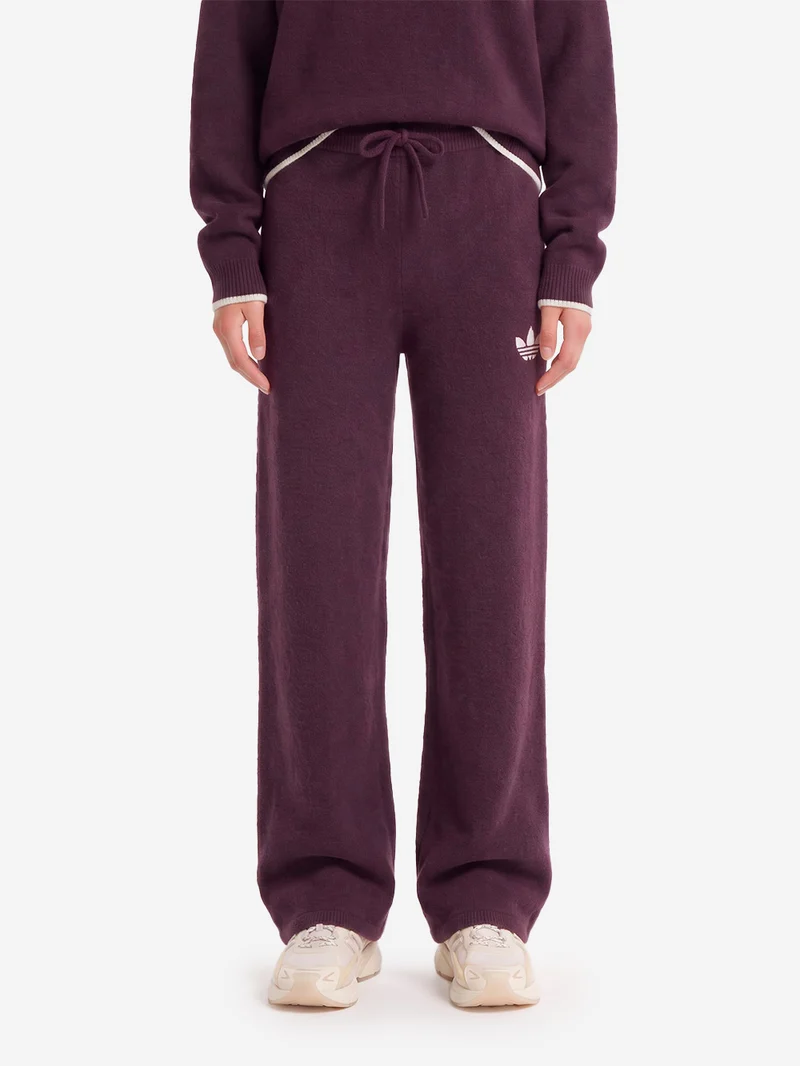 Pantaloni ESS Knit bordeaux con bordature a contrasto