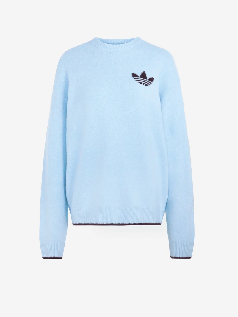 Maglione girocollo azzurro ESS Knit Tipping