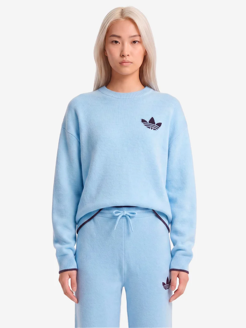 Maglione girocollo azzurro ESS Knit Tipping