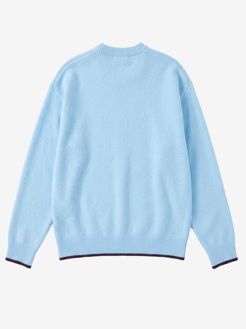Maglione girocollo azzurro ESS Knit Tipping