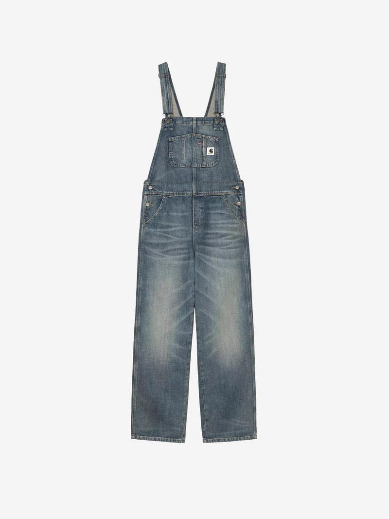 Salopette Bib Straight in denim Worn Used Wash