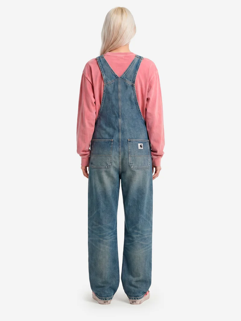 Salopette Bib Straight in denim Worn Used Wash