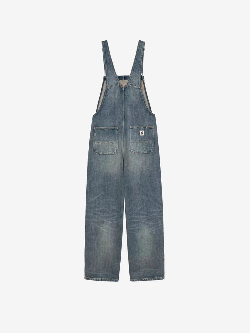 Salopette Bib Straight in denim Worn Used Wash