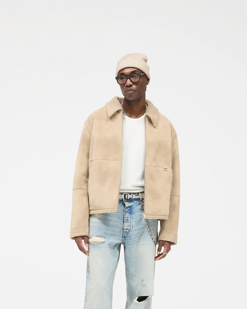 Faux Shearling Jacket - Cafe