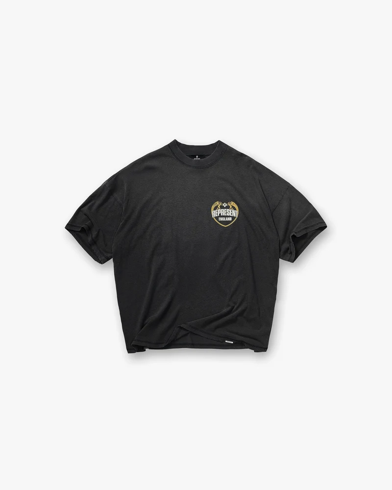 Angel Border T-Shirt - Stained Black