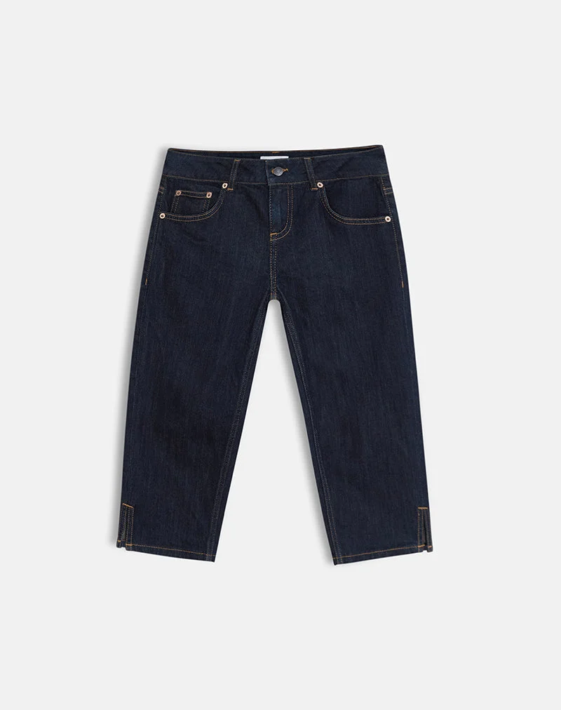 Capri-Jeans aus Denim in Indigo