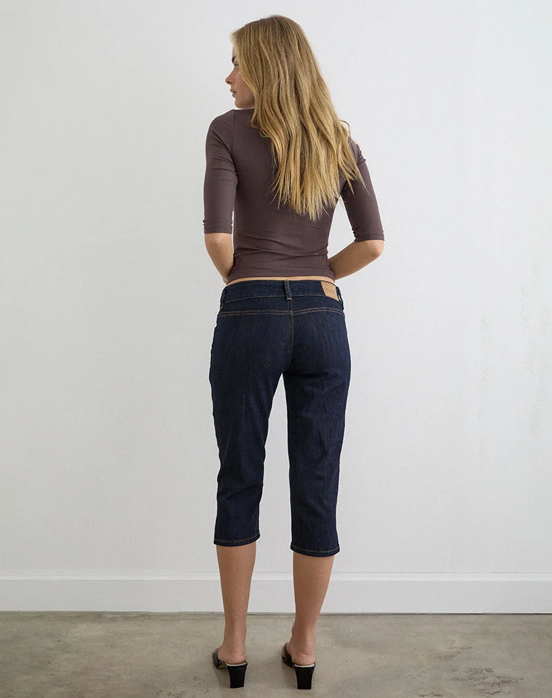 Capri-Jeans aus Denim in Indigo