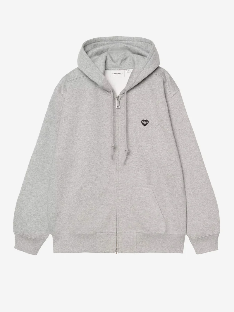 Felpa grigia con cappuccio HD Small Heart Patch