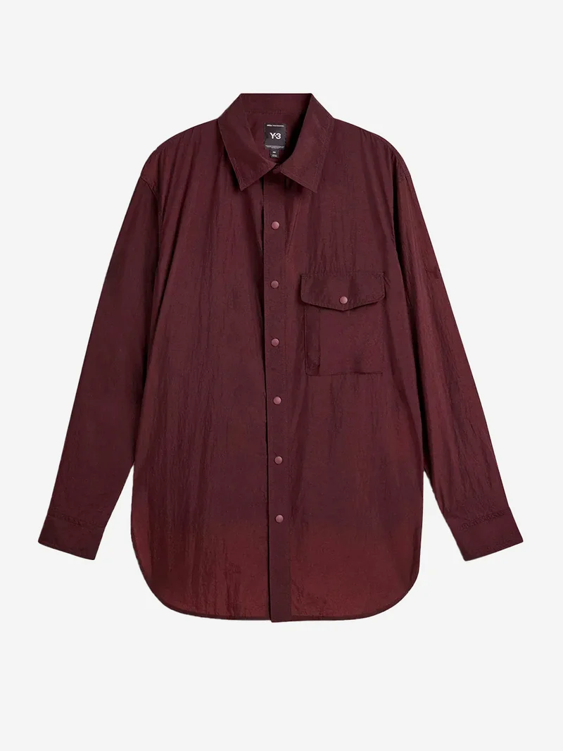 Overshirt rossa in taffetà di nylon gradient 3 stripes