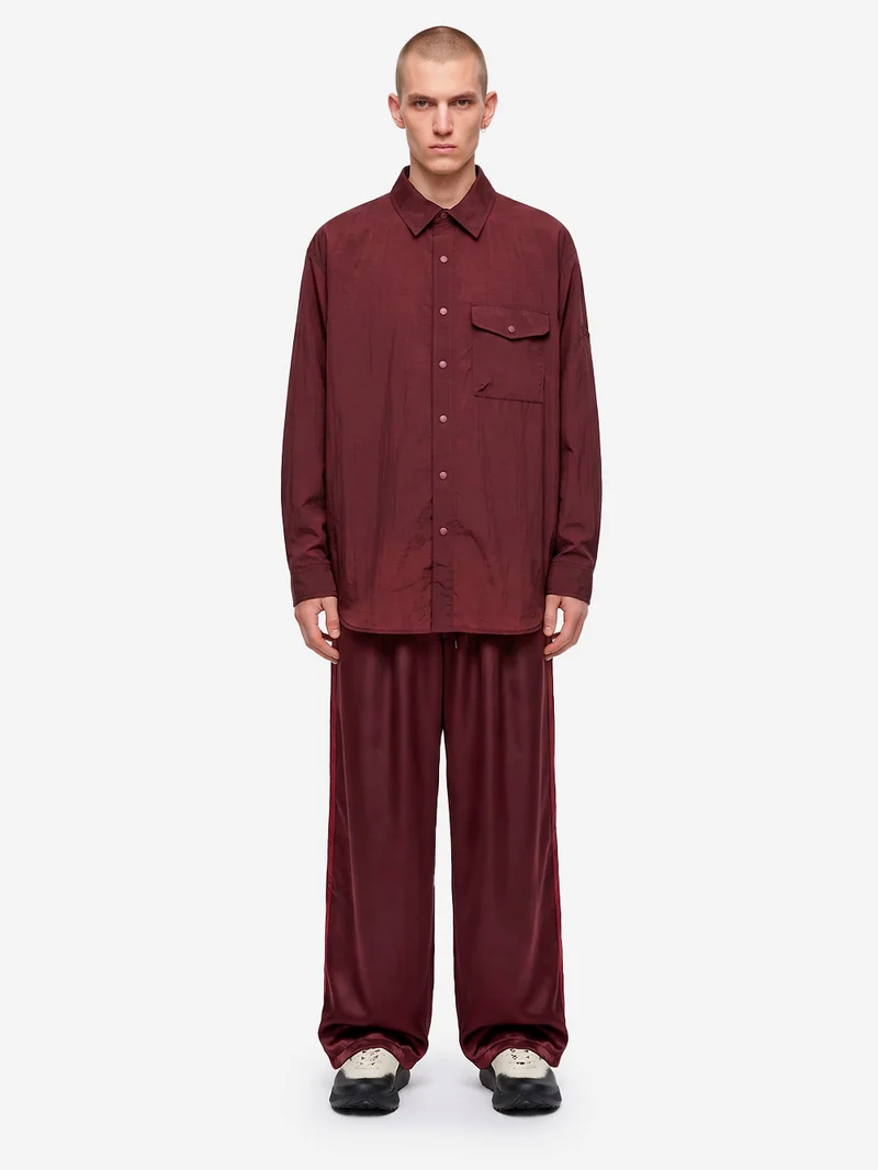 Overshirt rossa in taffetà di nylon gradient 3 stripes