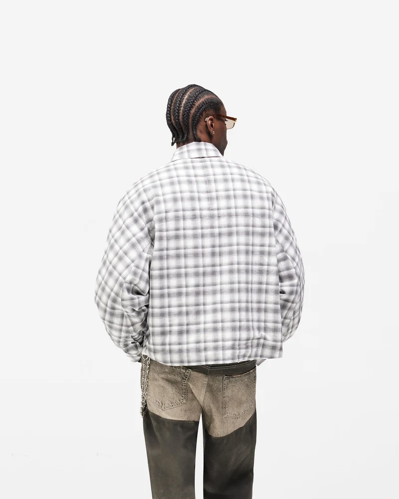 Arch Flannel Shirt - Flat White Jet Black