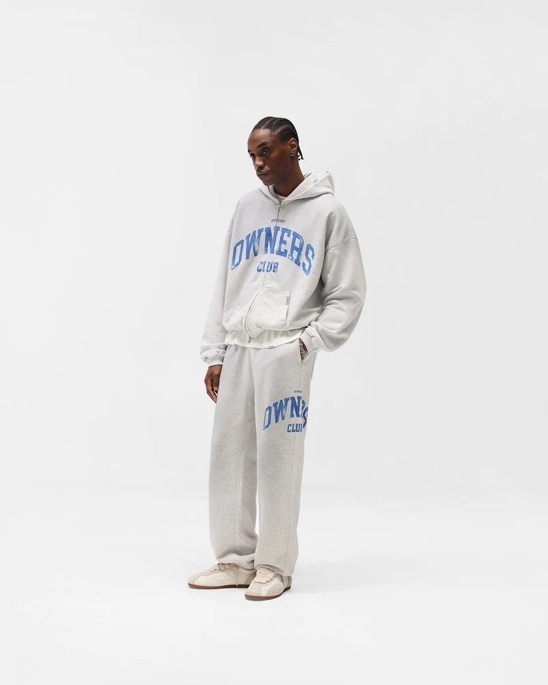 Represent Owners Club Zip Through Hoodie - Sprayed Ice Grey Marl