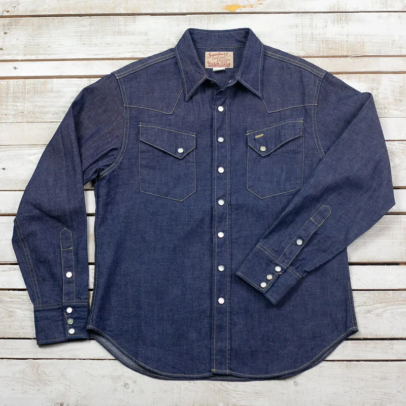 Blue Denim Western Shirt Indigo