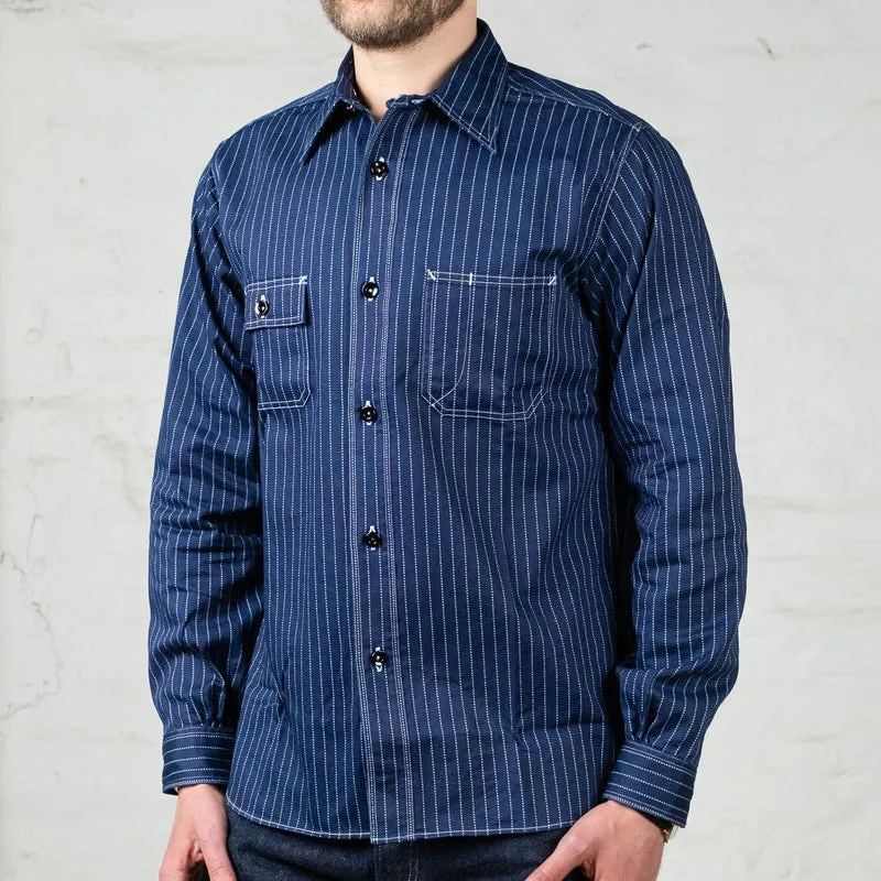 8,5 oz. Wabash Stripe Work Shirt Indigo