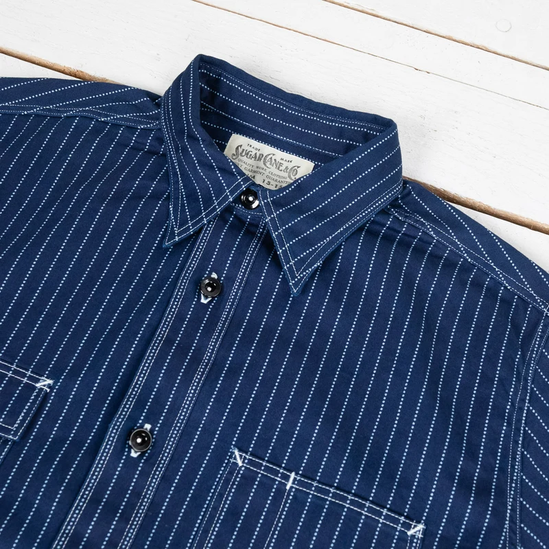 8,5 oz. Wabash Stripe Work Shirt Indigo