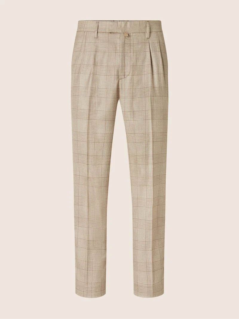 Lucas - Pants in Cashmere and Silk Prince of Wales Loro Piana