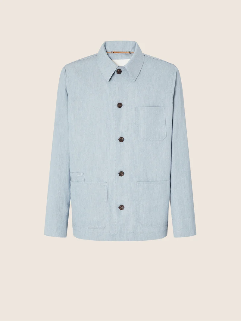 Cotton-Linen Gabardine Overshirt