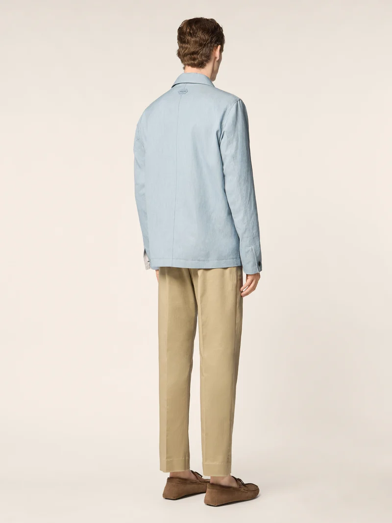 Cotton-Linen Gabardine Overshirt