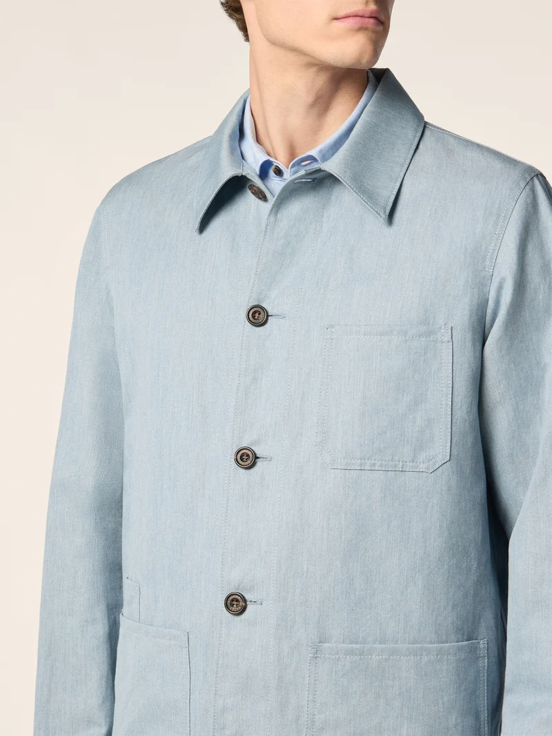 Cotton-Linen Gabardine Overshirt