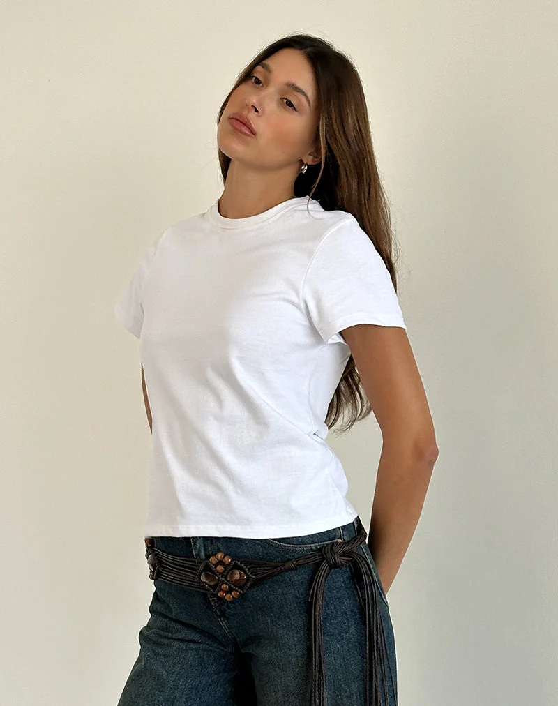 Sakha Boxy-Top in schlichtem Weiß