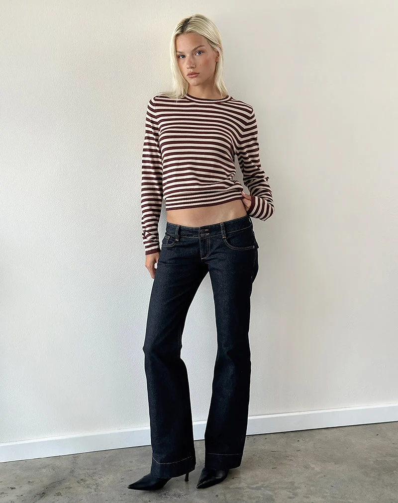 Bootcut-Jeans mit niedriger Leibhöhe in Indigo
