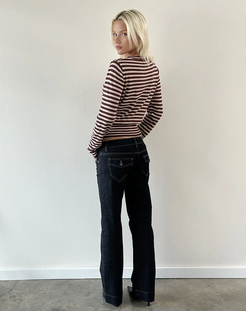 Bootcut-Jeans mit niedriger Leibhöhe in Indigo