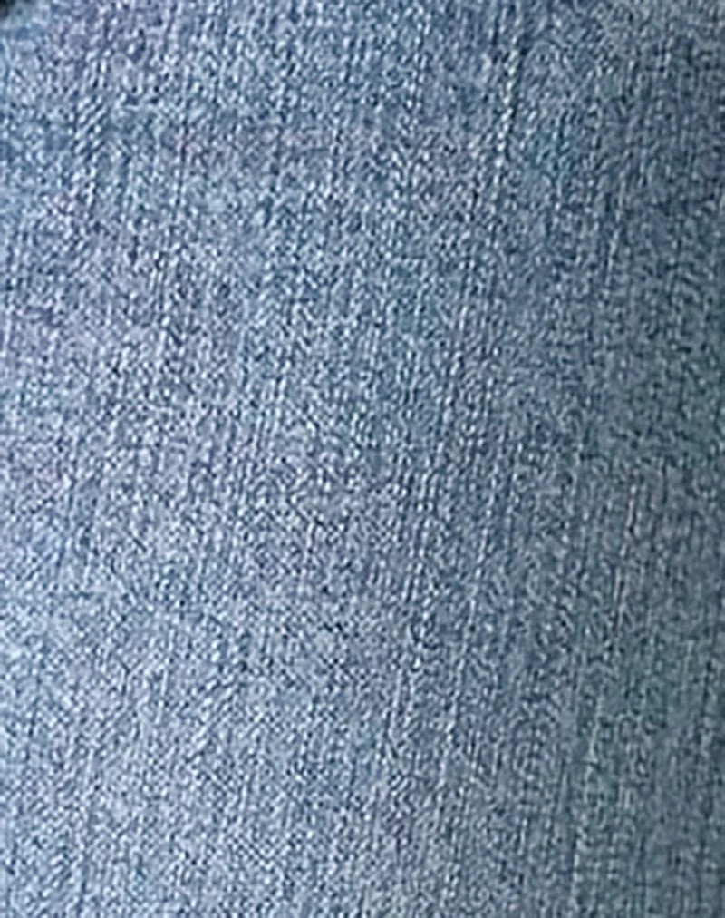 Stretch-Flare-Jeans mit extrem niedriger Leibhöhe in Mittelblau