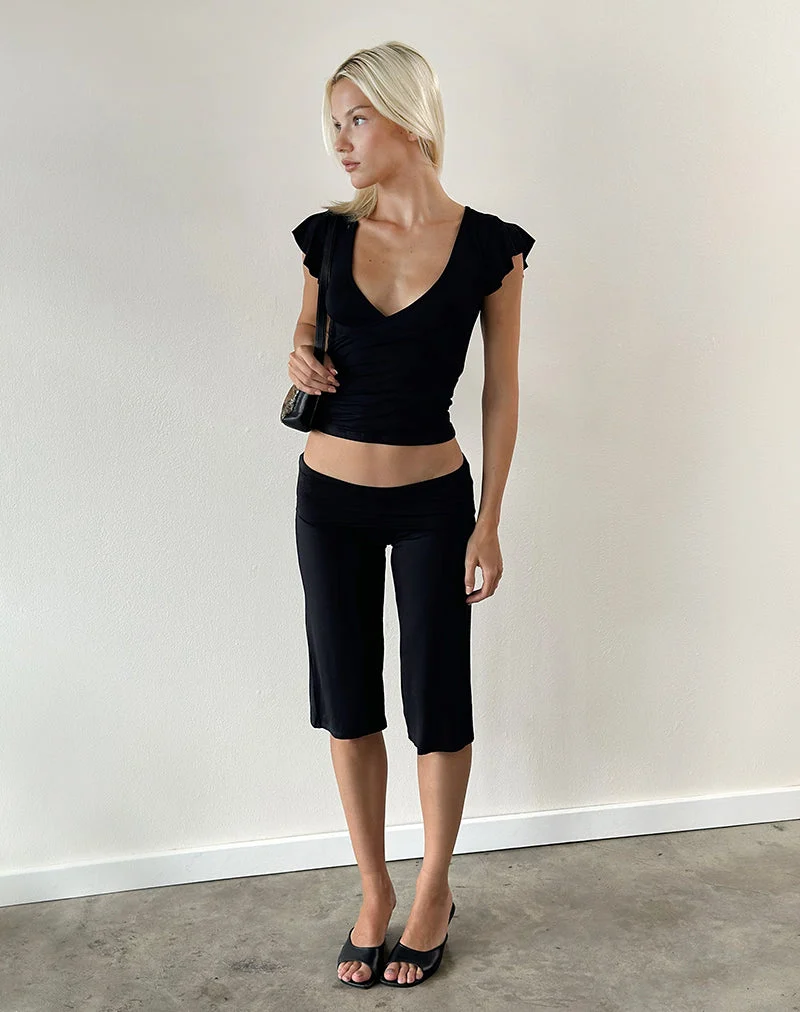 Wanti Capri-Hose aus Rayon-Jersey, schwarz