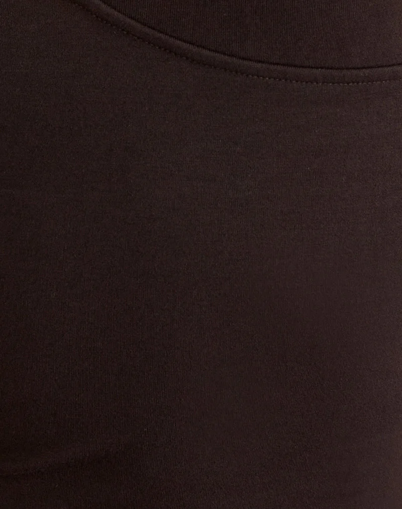 Fara-Top mit Perlen aus Jersey in Schokoladenbraun