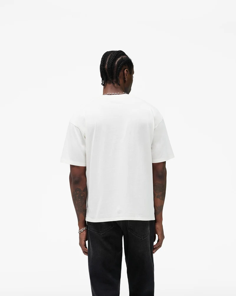Western Initial T-Shirt - Flat White