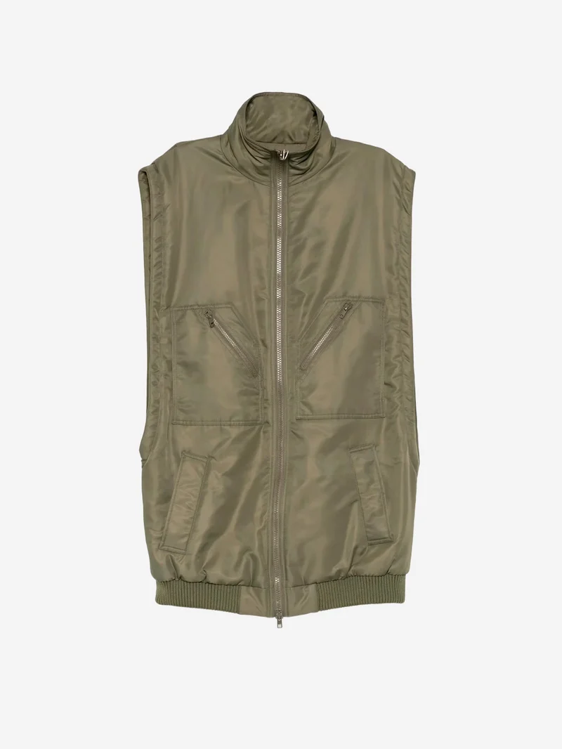Gilet kaki imbottito con zip