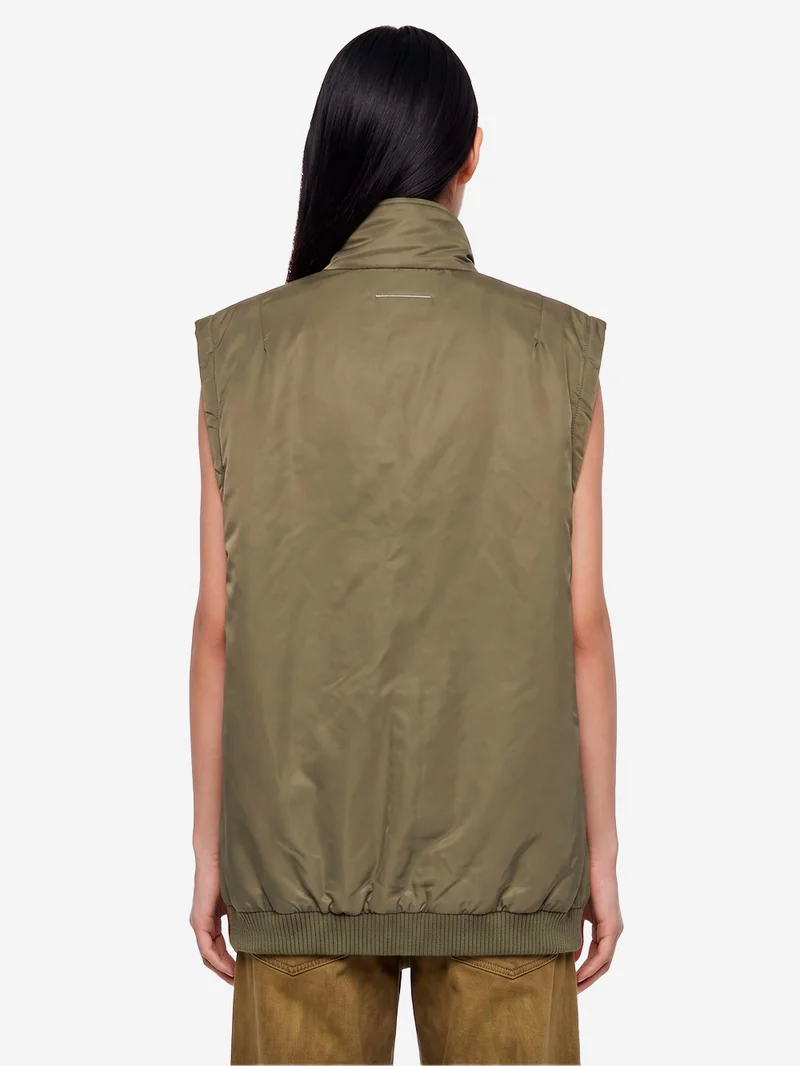 Gilet kaki imbottito con zip