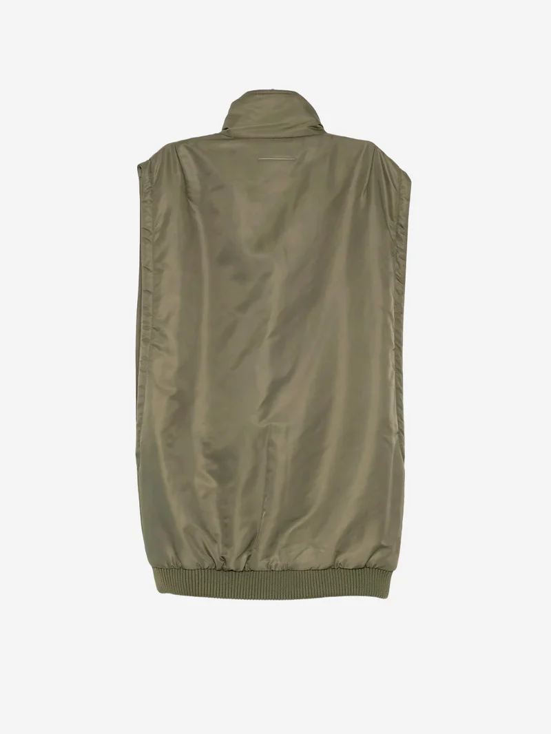 Gilet kaki imbottito con zip