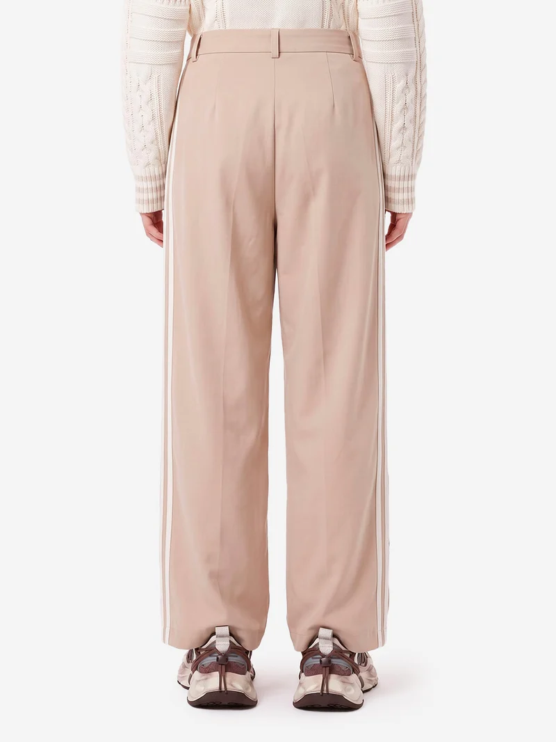 Pantaloni pleated beige