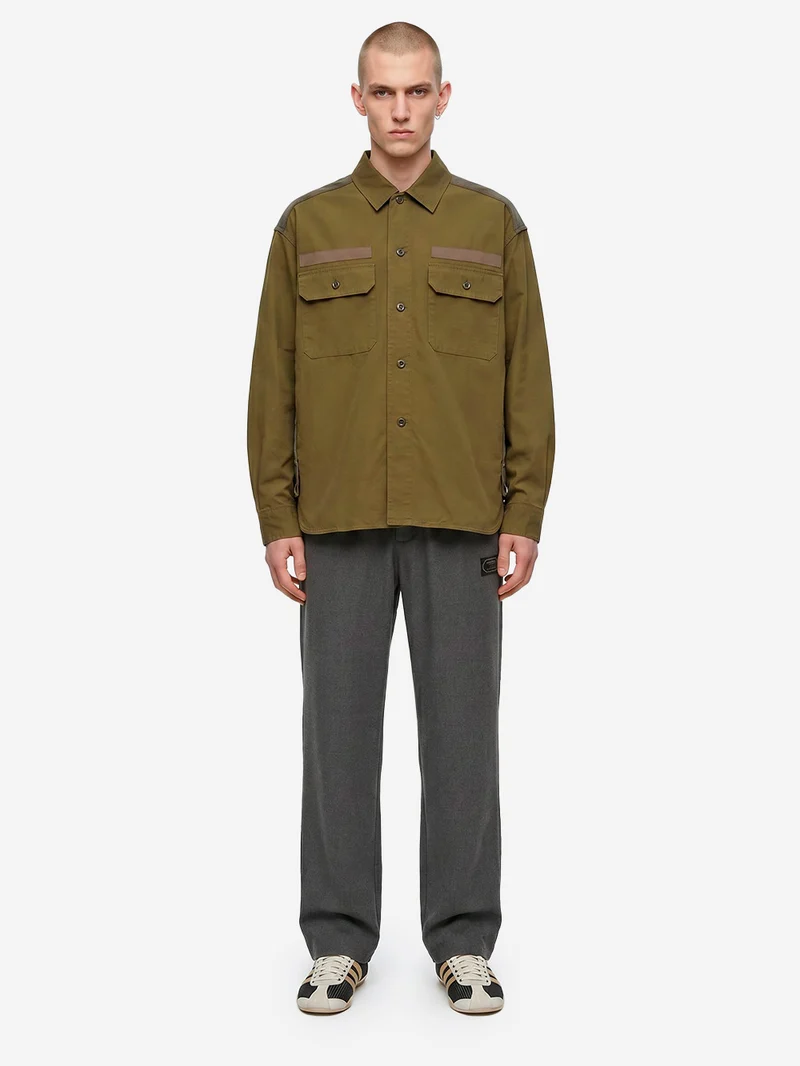 Camicia 'Field' verde con pannelli in ripstop