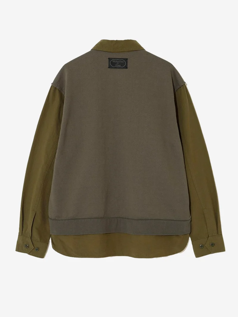 Camicia 'Field' verde con pannelli in ripstop