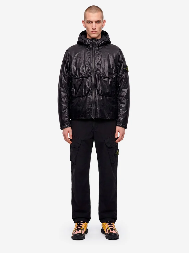 Piumino spalmato con cappuccio Light Nylon a tre strati