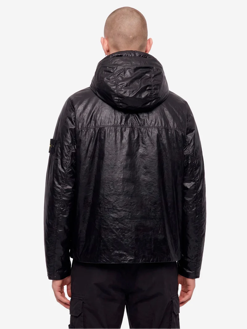Piumino spalmato con cappuccio Light Nylon a tre strati