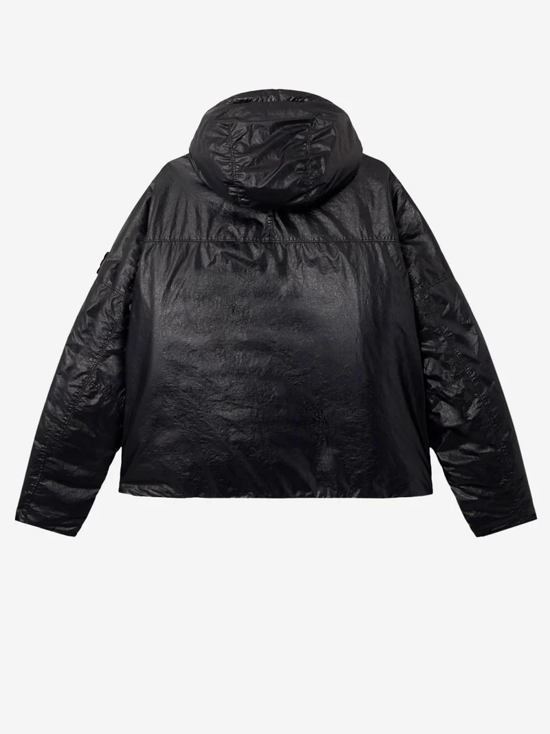 Piumino spalmato con cappuccio Light Nylon a tre strati