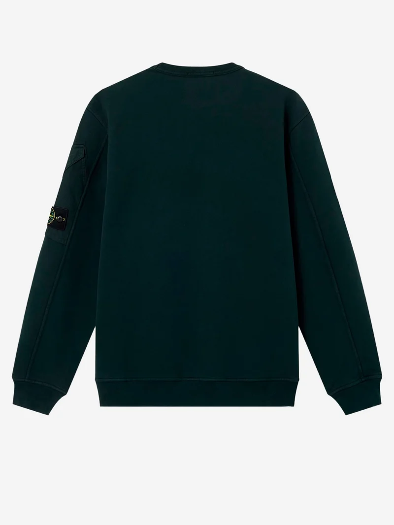 Felpa Girocollo verde scuro Sleeve Pocket Badge