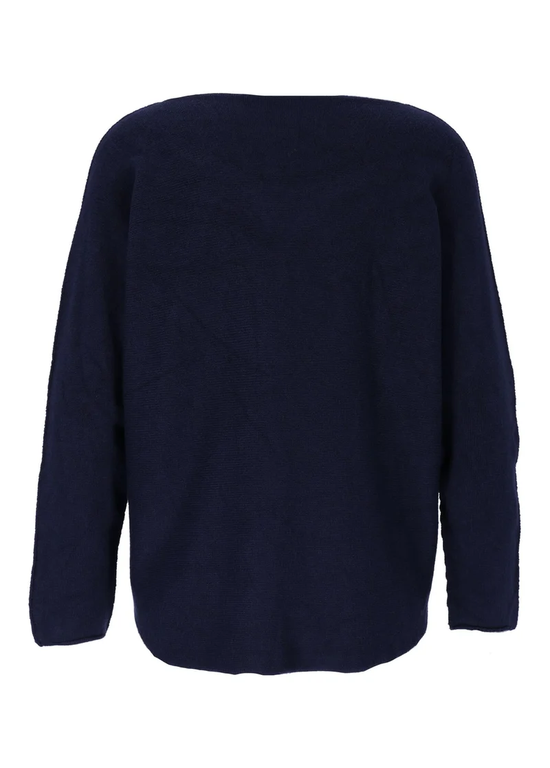 Damen Strickpullover V-Ausschnitt Navy
