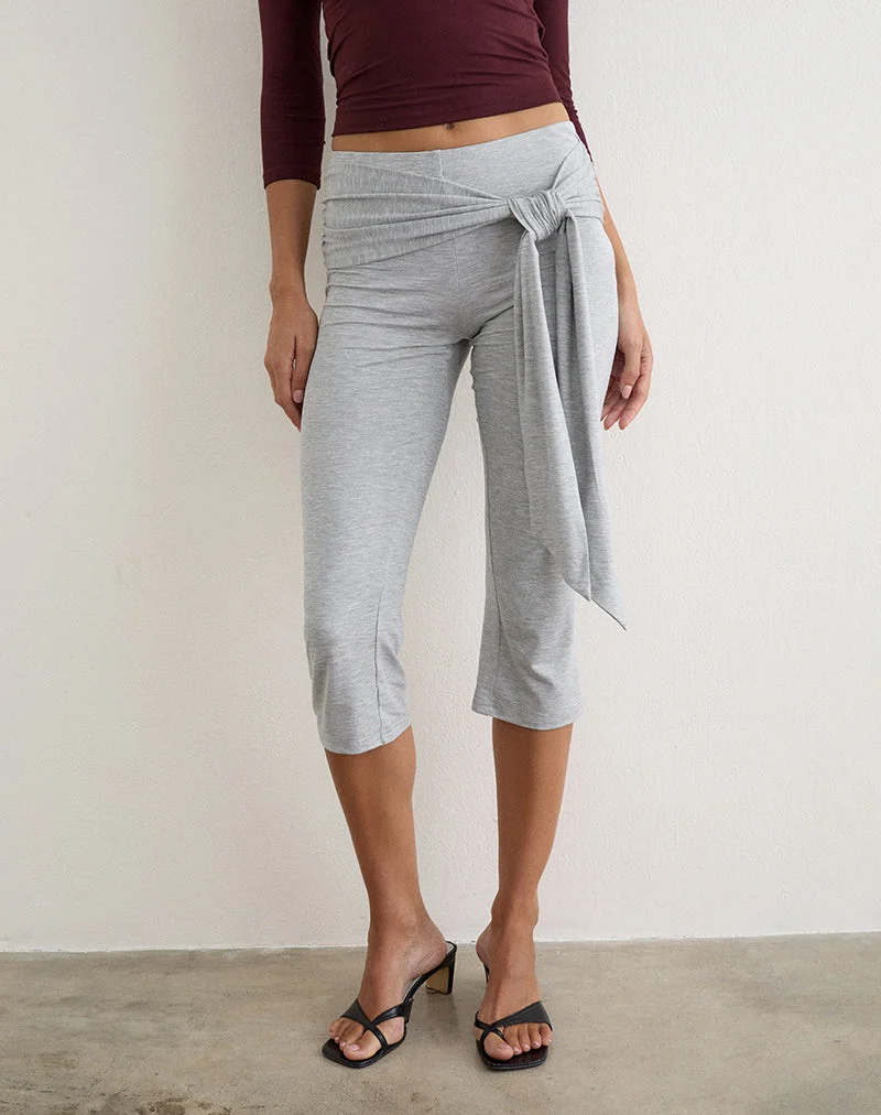 Caprihose „Effy Tie Side“ in Cupro Grey Marl