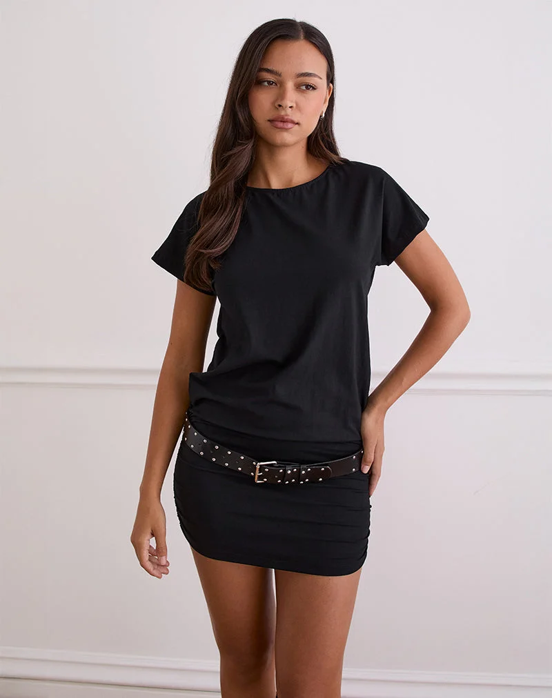 Amelina Rückenfreies Minikleid in Schwarz