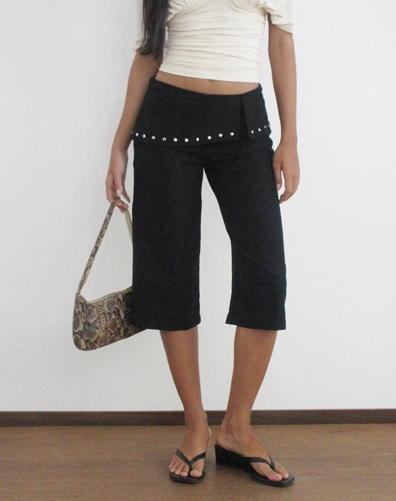 Oren Capri-Hose in Schwarz mit Nieten
