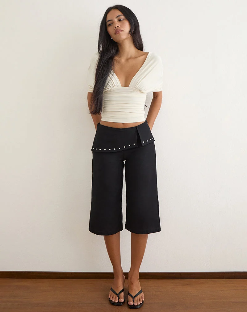 Oren Capri-Hose in Schwarz mit Nieten